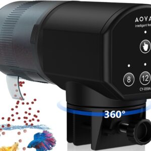 Aoyar Automatic Fish Feeder Dispenser for Aquariums – 200ml Capacity, Ideal for Fish, Koi, and Turtles