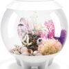 biOrb Halo 15 Acrylic 4-Gallon Aquarium with Remote-Controlled Multi-Color LED Lights – Modern Compact Fish Tank for Tabletop or Desktop Display, White