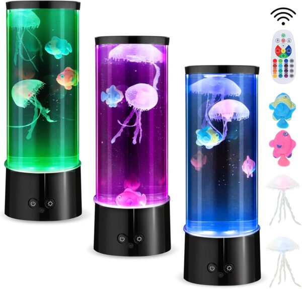 Jellyfish Lamp - 17-Color Changing LED Aquarium Light with Remote Control for Adults