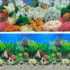 Aquatic Plant Aquarium Background Sticker – Coral HD Fish Tank Decoration (16″ x 33″, 2-Sided)